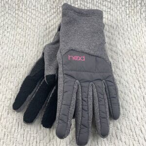Head Junior Girl's Hybrid Gloves Grey Heather‎ Pink Touch Screen Compatible Kids